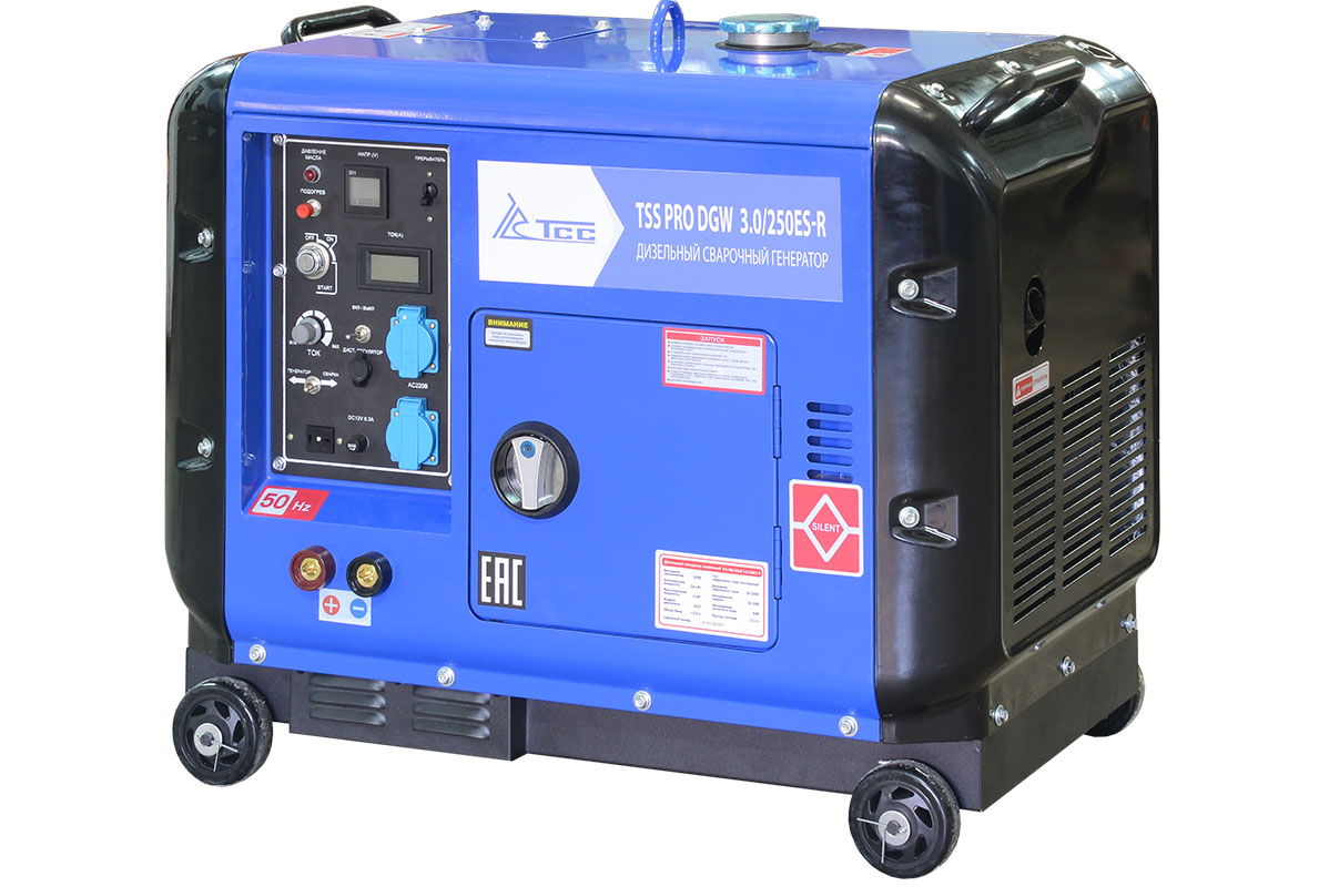Дизельный сварочный генератор в кожухе TSS PRO DGW 3.0/250ES-R 